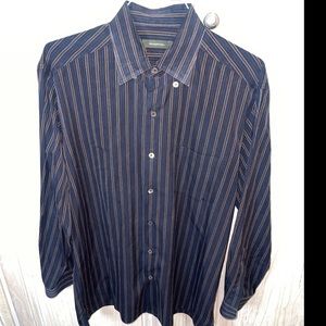 Ermenegildo Zegna XL men’s button up (navy+brown)